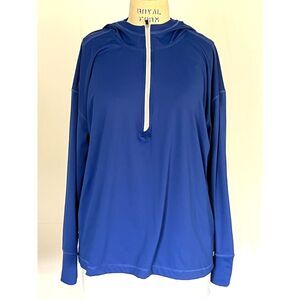 Cutter & Buck Women's Daybreak Eco Recycled Half-Zip Hoodie Blue XXL